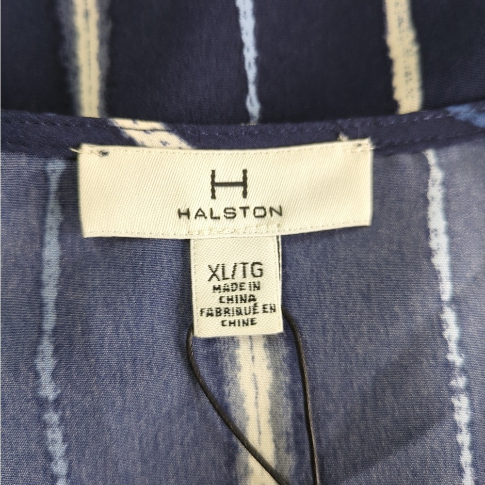 👯♀️Host Pick⚡️ H by Halston Pleated Surplice Top- Navy Shibori - Picture 8 of 9